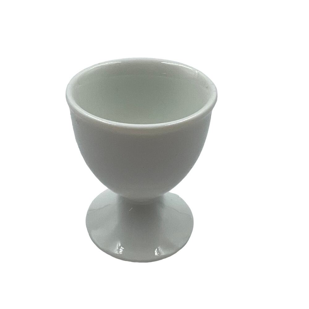 Vintage White Porcelain‎ Boiled Egg Cup Serving Dish Double Sided